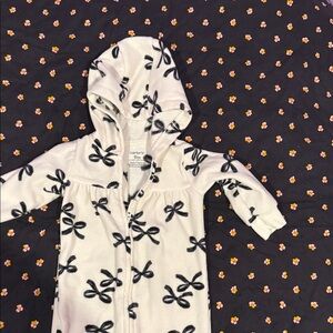 Carter's Cream and Black Bow Print Baby Romper